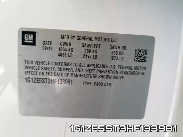 1G1ZE5ST3HF133981 фото 2