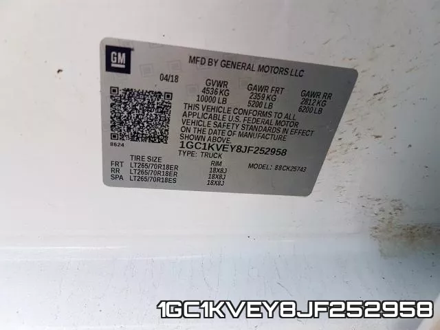 1GC1KVEY8JF252958 фото 2