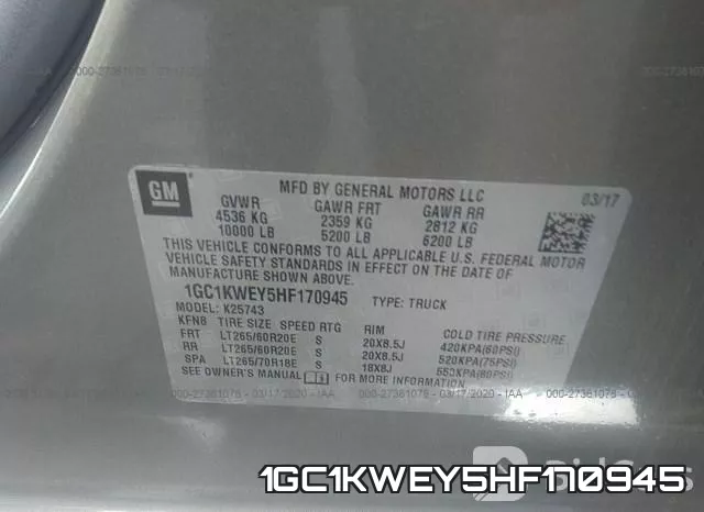 1GC1KWEY5HF170945 фото 6