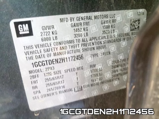 1GCGTDEN2H1172456 фото 2