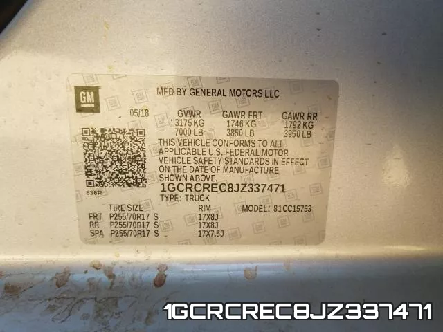 1GCRCREC8JZ337471 фото 2