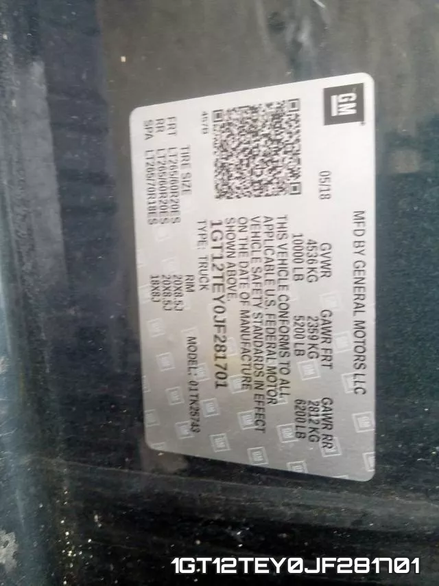 1GT12TEY0JF281701 фото 2