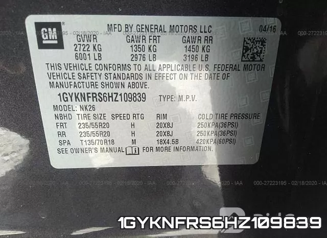 1GYKNFRS6HZ109839 фото 10