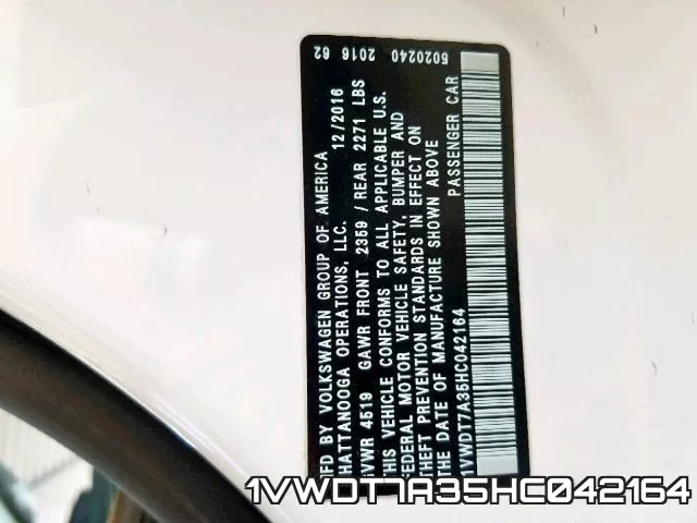 1VWDT7A35HC042164 фото 2