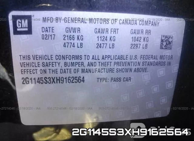 2G1145S3XH9162564 фото 10