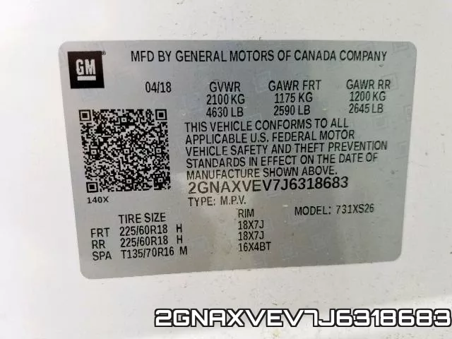 2GNAXVEV7J6318683 фото 2
