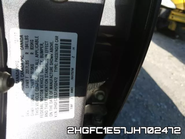2HGFC1E57JH702472 фото 2