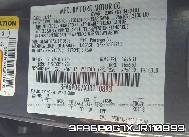 3FA6P0G7XJR110893 фото 8