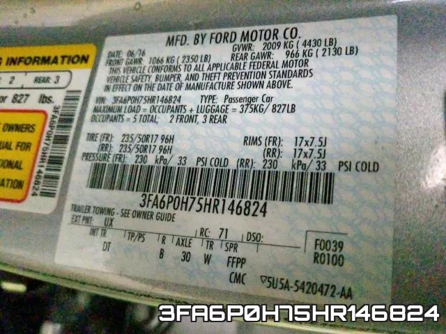3FA6P0H75HR146824 фото 2