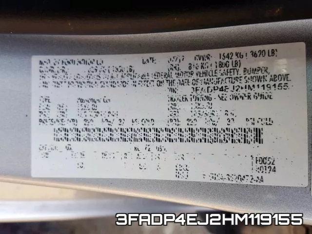 3FADP4EJ2HM119155 фото 2