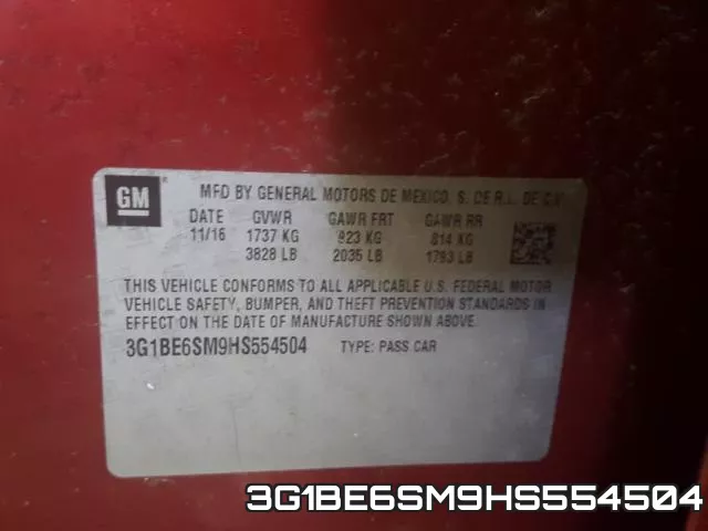 3G1BE6SM9HS554504 фото 2