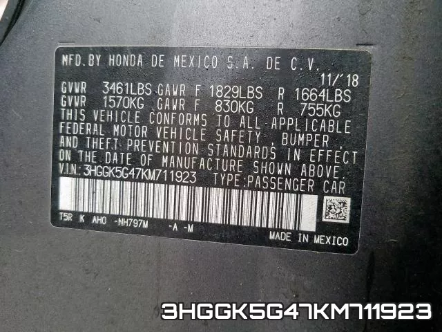 3HGGK5G47KM711923 фото 2