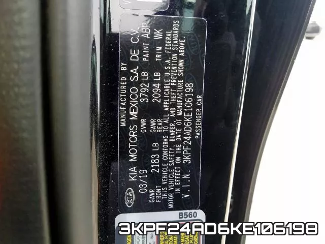 3KPF24AD6KE106198 фото 2
