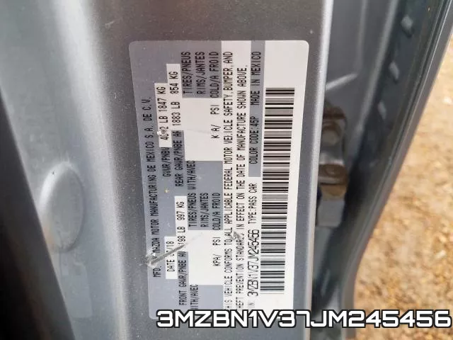3MZBN1V37JM245456 фото 2