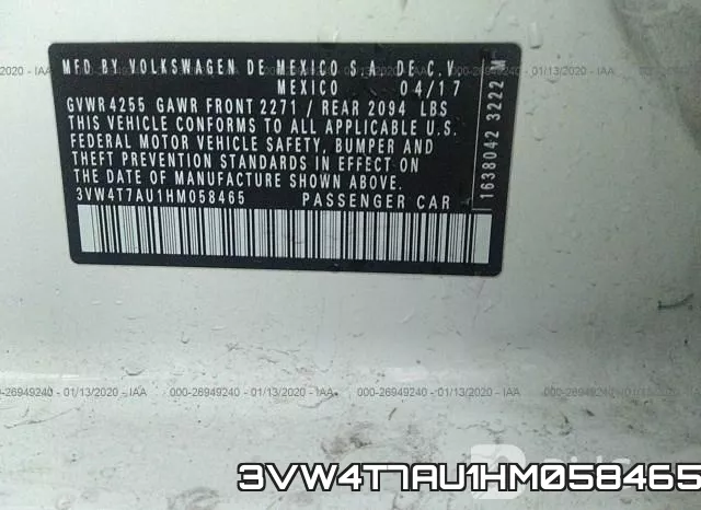 3VW4T7AU1HM058465 фото 10