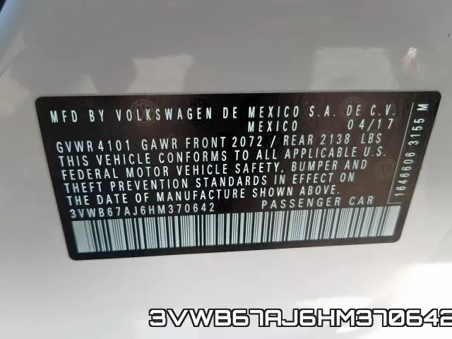 3VWB67AJ6HM370642 фото 2