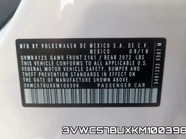 3VWC57BUXKM100398 фото 2