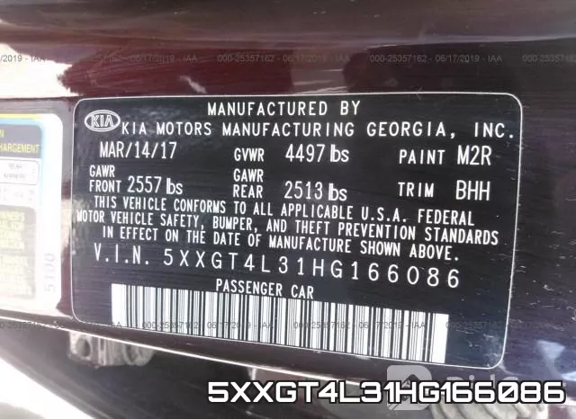 5XXGT4L31HG166086 фото 6