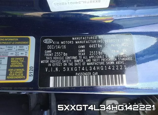 5XXGT4L34HG142221 фото 10