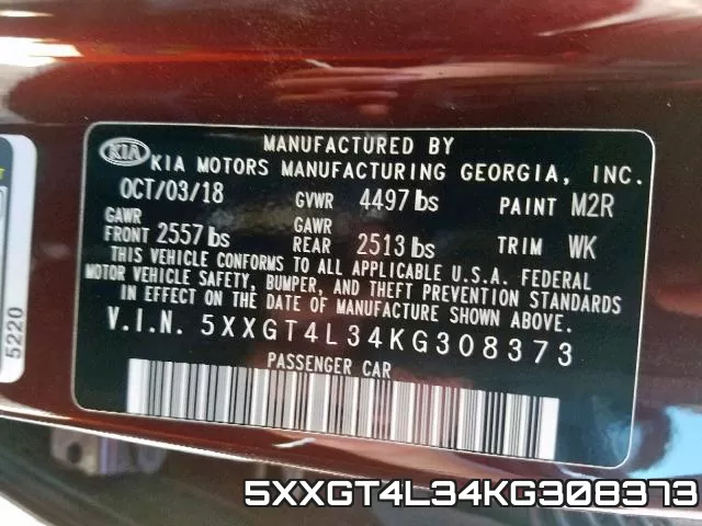 5XXGT4L34KG308373 фото 2