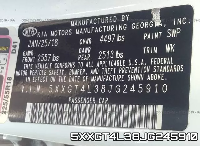5XXGT4L38JG245910 фото 10