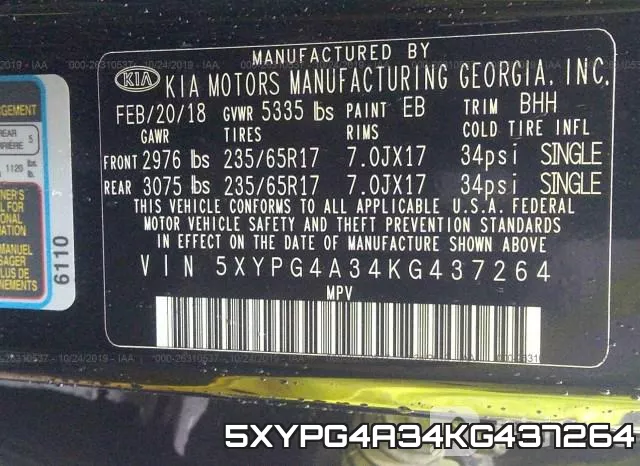 5XYPG4A34KG437264 фото 8