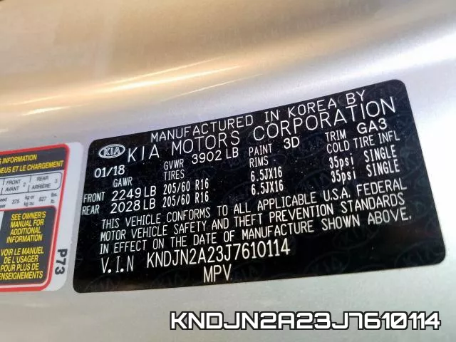 KNDJN2A23J7610114 фото 2