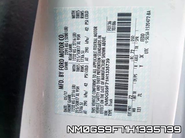 NM0GS9F71H1335739 фото 2