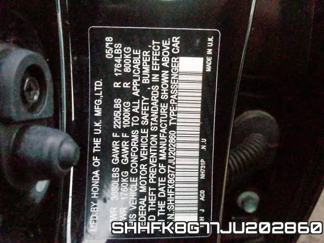 SHHFK8G77JU202860 фото 2