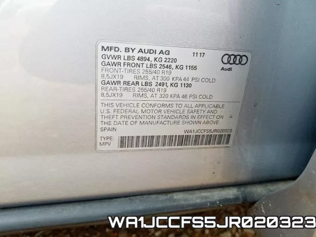 WA1JCCFS5JR020323 фото 2