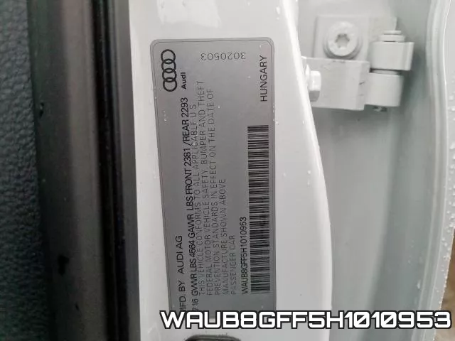 WAUB8GFF5H1010953 фото 2