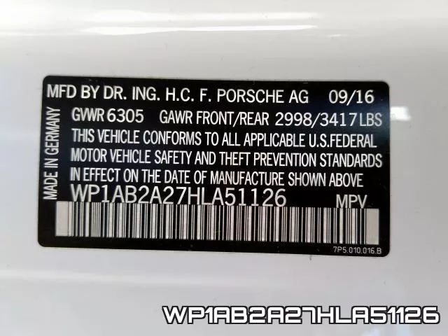 WP1AB2A27HLA51126 фото 2