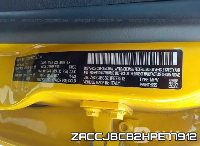 ZACCJBCB2HPE77912 фото 10