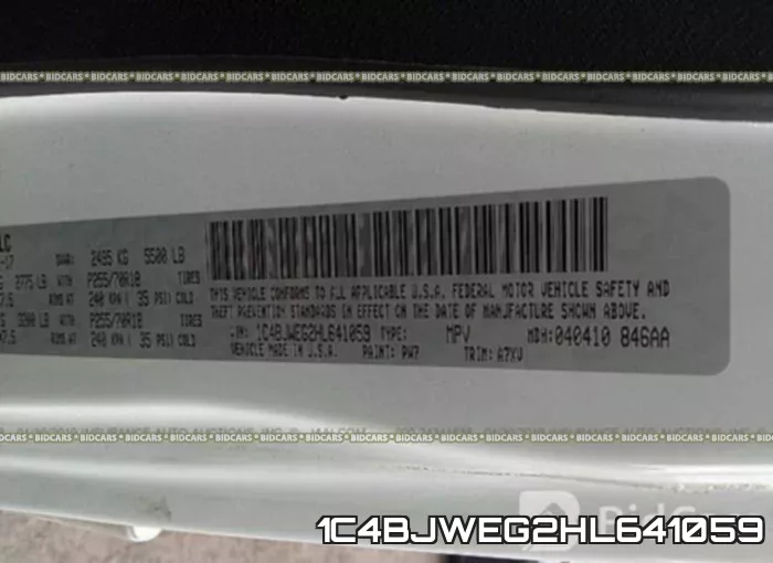 1C4BJWEG2HL641059 фото 10