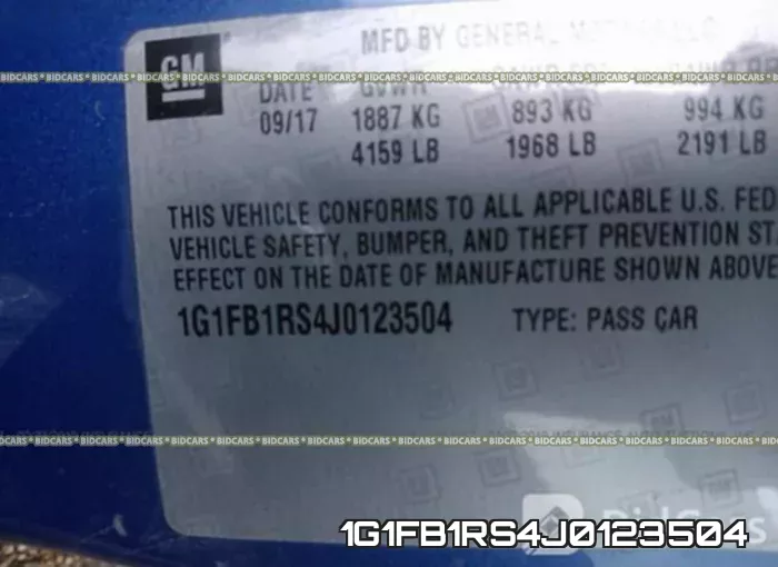 1G1FB1RS4J0123504 фото 10