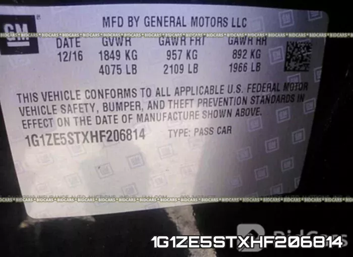 1G1ZE5STXHF206814 фото 10