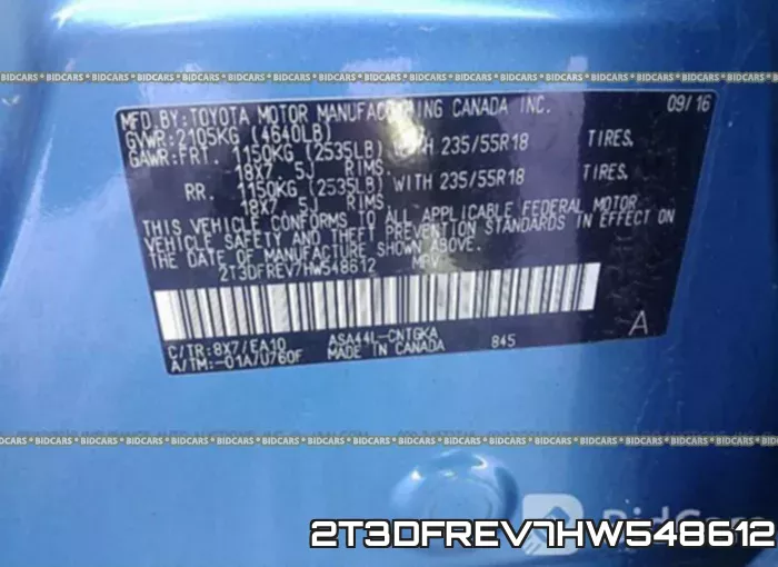2T3DFREV7HW548612 фото 10