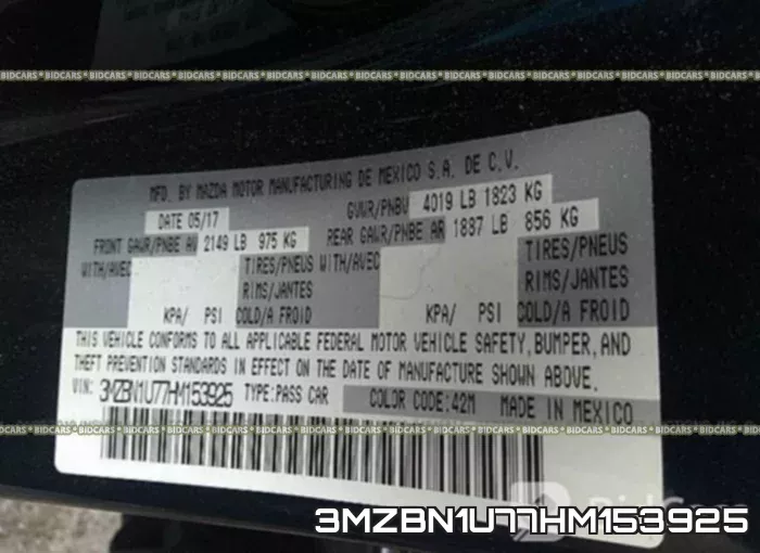 3MZBN1U77HM153925 фото 10