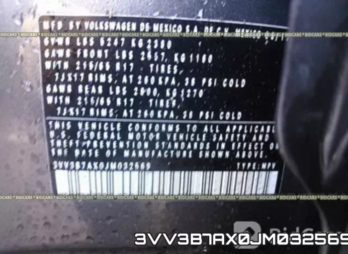 3VV3B7AX0JM032569 фото 10