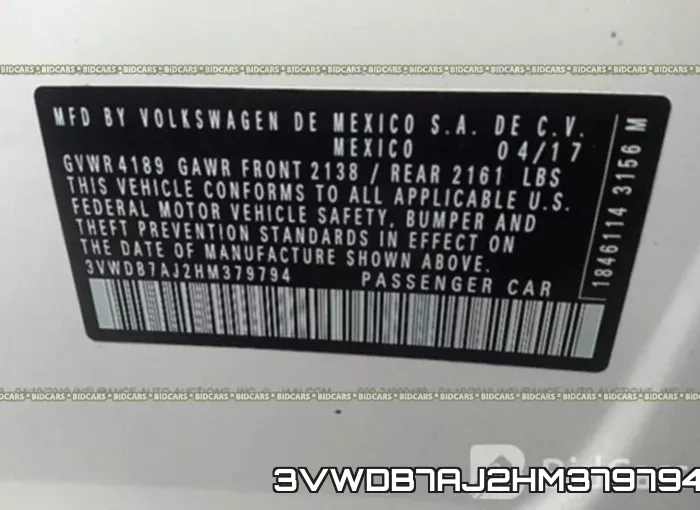 3VWDB7AJ2HM379794 фото 10