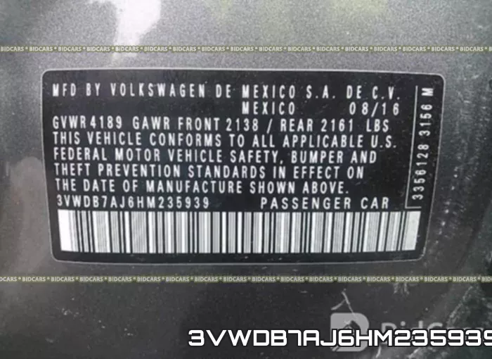 3VWDB7AJ6HM235939 фото 10