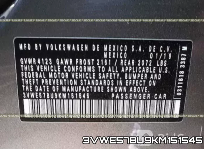 3VWE57BU9KM151545 фото 10