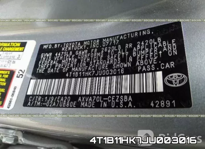 4T1B11HK7JU003016 фото 10