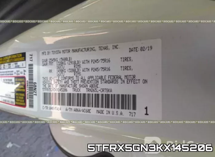 5TFRX5GN3KX145206 фото 10
