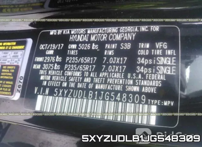 5XYZUDLB1JG548309 фото 10