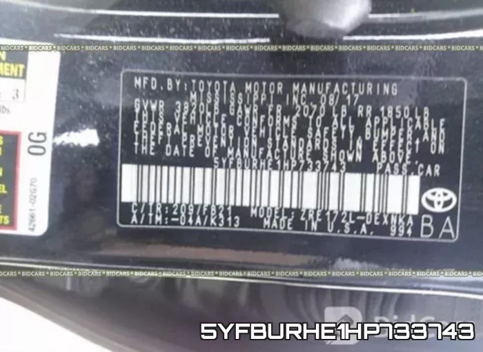 5YFBURHE1HP733743 фото 10