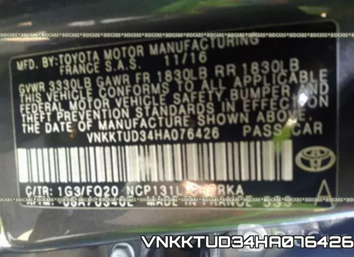 VNKKTUD34HA076426 фото 10