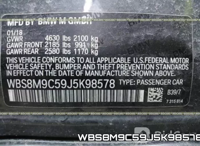 WBS8M9C59J5K98578 фото 10