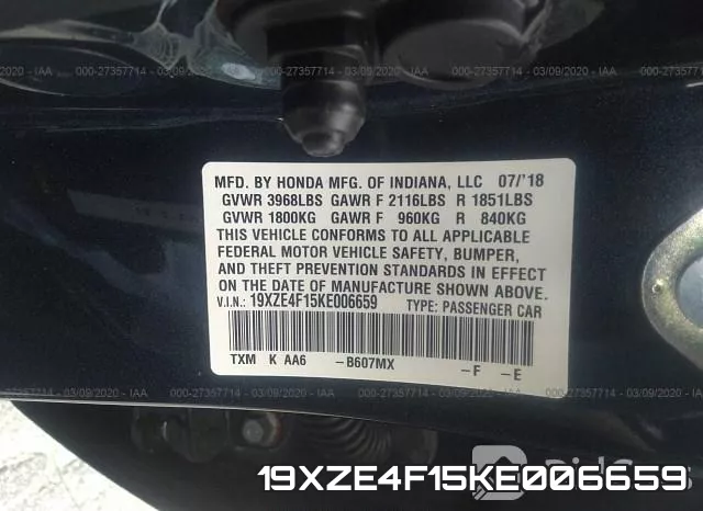 19XZE4F15KE006659 фото 8