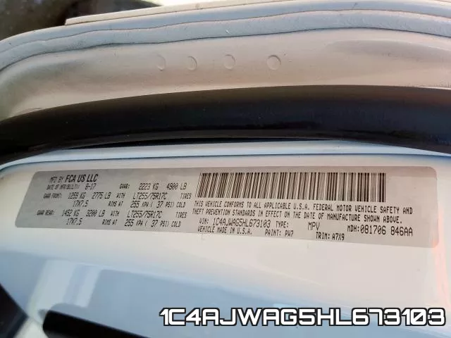 1C4AJWAG5HL673103 фото 2